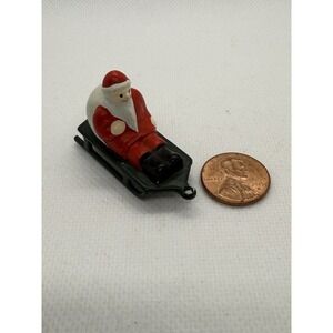 Dept 56 Metal Santa on Sled Mini Figurine D56 Cast Village Accessory 1.5"
